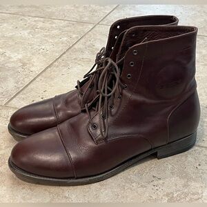 TCX Brown Leather Metropolitan Lace-Up Biker Motorcycle Boot 10 EUC EU 44 MINTY